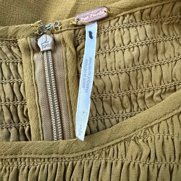 Free People jumpsuit wide-leg puff sleeve smock Small - Picture 8 of 10